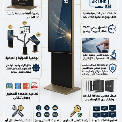 Innovative 32-inch rotating screen with portrait and landscape modes Windows / touch